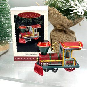 Hallmark Keepsake Ornament Tin Yuletide Locomotive Collectors Series Train 1994